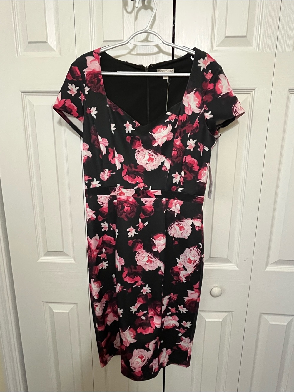eva mendes for New York & Company Black Dress with Pink Floral Print